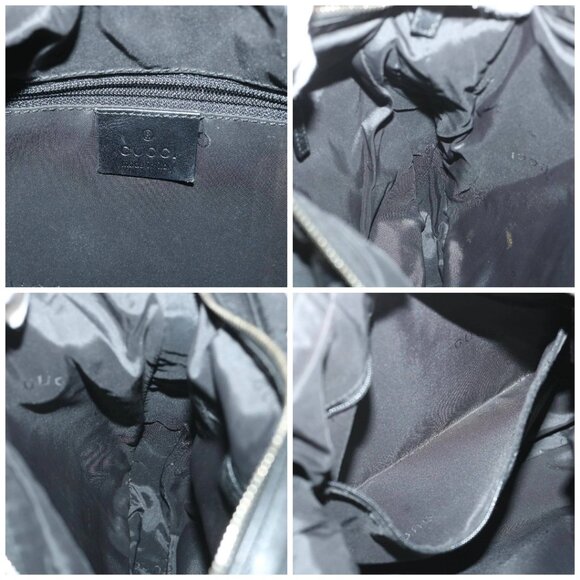 GUCCI Shoulder Bag Canvas Leather Black Auth - Picture 15 of 16